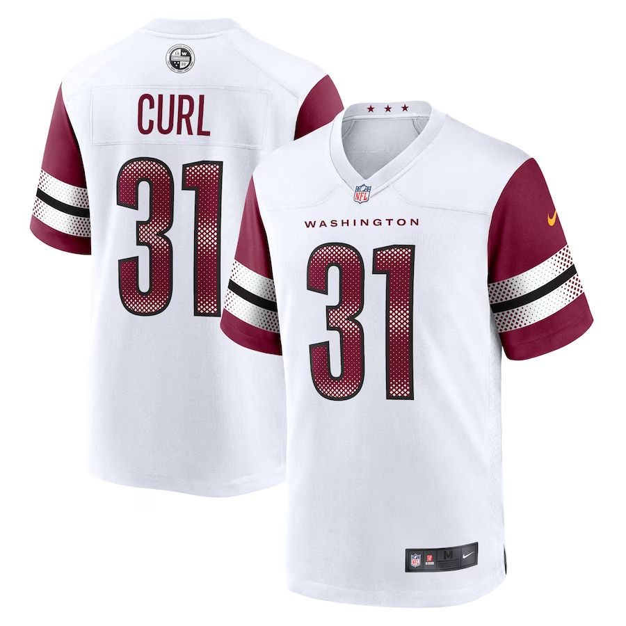 Men Washington Commanders #31 Kamren Curl Nike White Game NFL Jersey